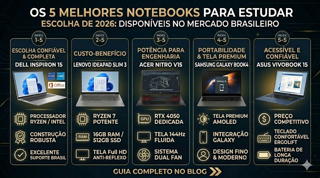 Os 5 Melhores Notebooks para Estudar em 2026