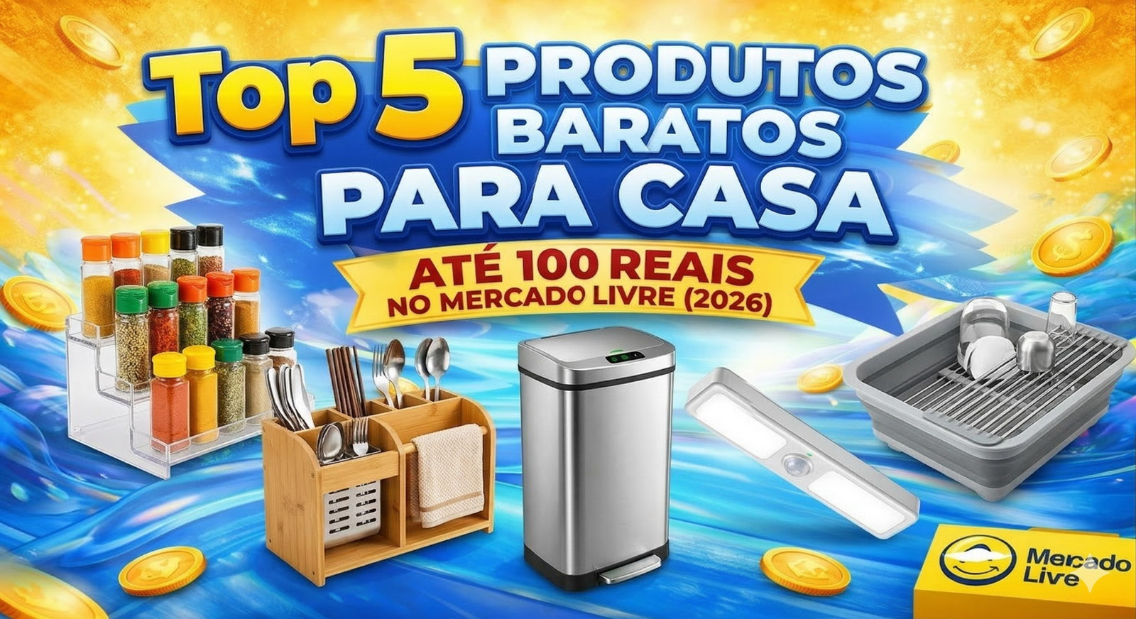 Top 5 Produtos Baratos para Casa Até 100 Reais no Mercado Livre (2026)