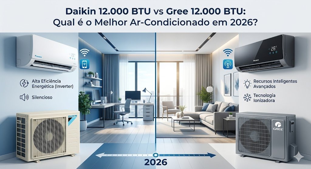 Daikin 12.000 BTU vs Gree 12.000 BTU: Qual é o Melhor Ar-Condicionado em 2026?