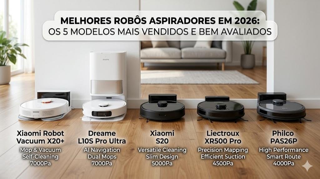 Melhores Robôs Aspiradores em 2026: Os 7 Modelos Mais Vendidos e Bem Avaliados no Brasil