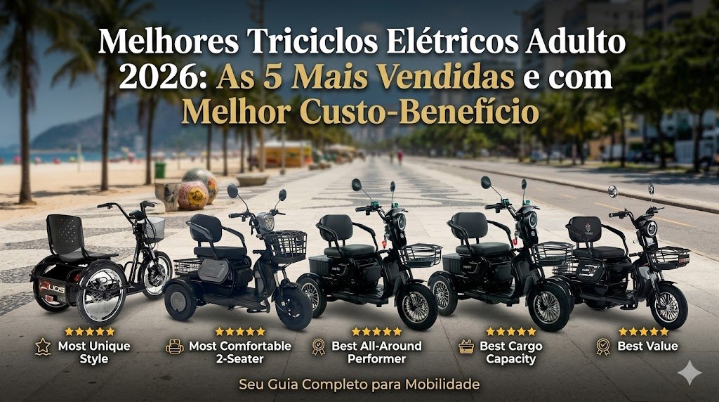 Melhores Triciclos Elétricos Adulto 2026: As 5 Mais Vendidas e com Melhor Custo-Benefício