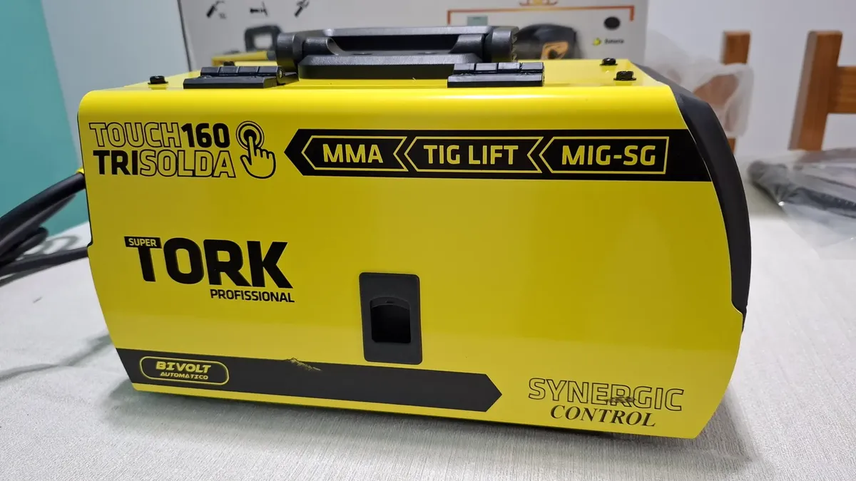 Maquina Solda Inversora Mig Sem Gás 160a Tig Mma Trisolda Cor Amarelo