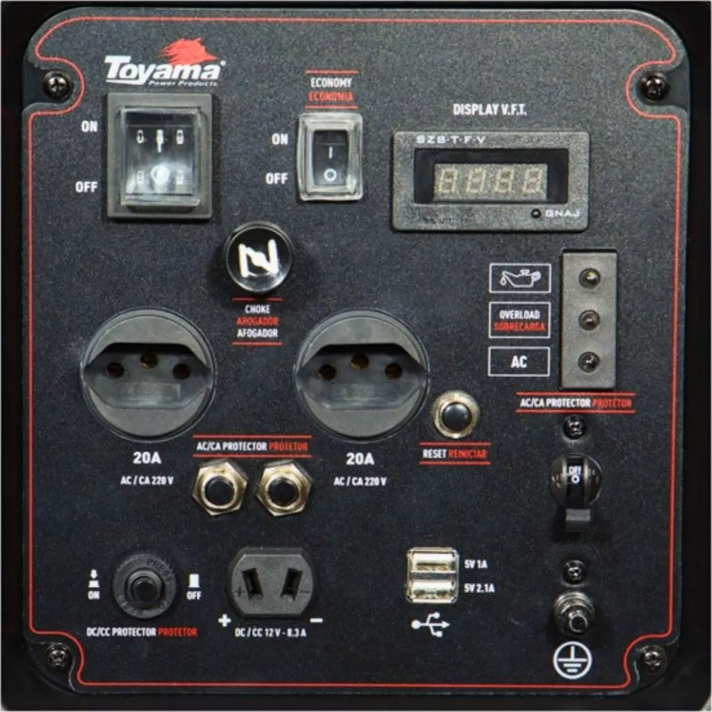 Gerador De Energia Inverter Gasolina Toyama (220V) Tg4000i 4kva 240V Digital Refrigerado a ar